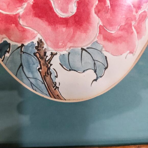 Pink Peony Watercolor Wood Framed Matted Unsigned - Picture 4 of 7